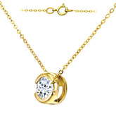 0.15ct Round Diamond Bezel Set Solitaire Pendant in 9ct Yellow Gold